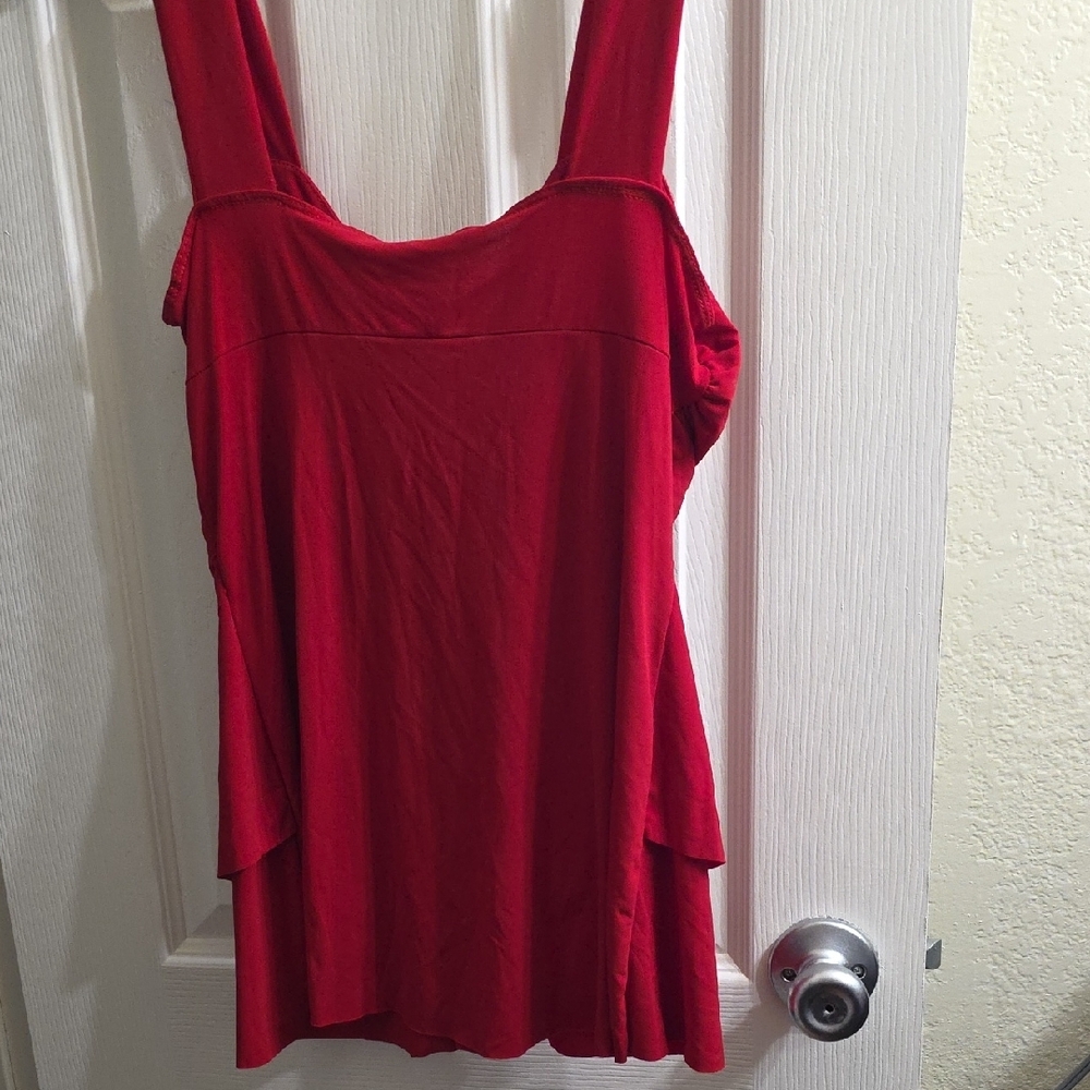 Simply Irresistible Red Tiered Camisole with Square Metallic Accent Size M - Picture 4 of 7